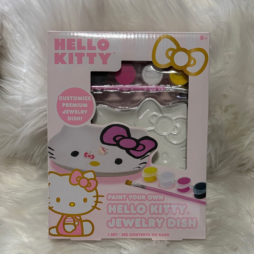 Hello Kitty Jewelry Dish Painting Kit - Pink and White